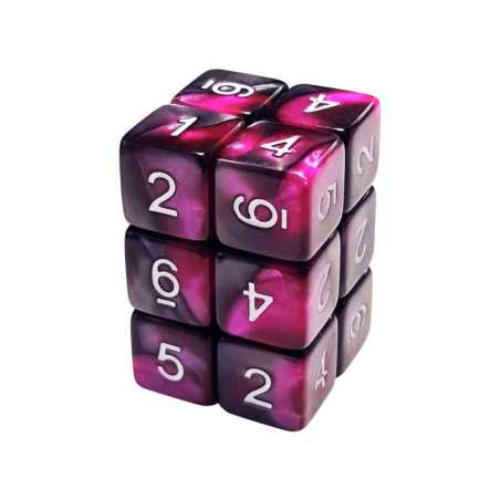 12x Dados D6 16mm - Lila Marmol