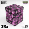 36x Dados D6 12mm - Rosa Marmol