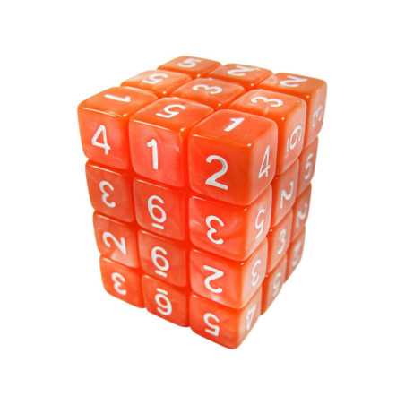 36x Dados D6 12mm - Naranja