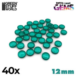 Gemas de plastico 12mm - Turquesa