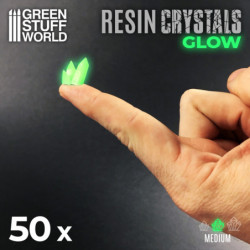 Cristales de Resina VERDE GLOW - Medianos