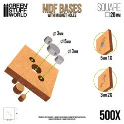 Peanas DM - Cuadradas 20 mm (Pack x500)