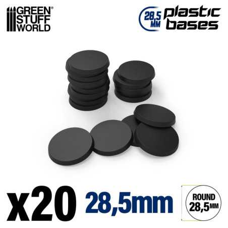 Peanas de Plástico - Redondas 28,5mm NEGRO