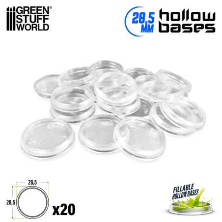 Peanas de plástico transparentes con HUECO - Redondas 28,5mm