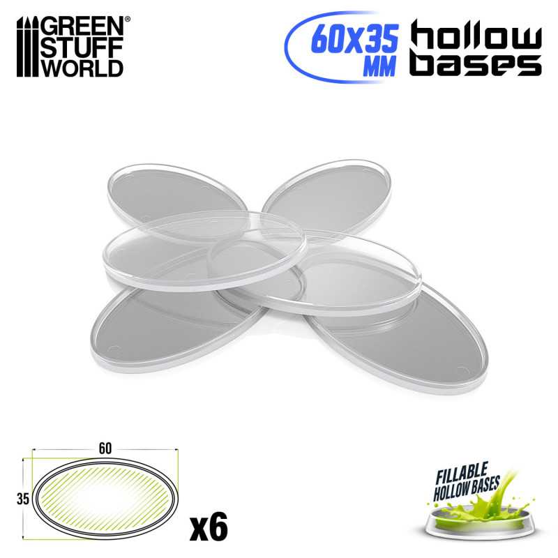 Peanas de Plástico con HUECO transparente - Ovaladas 60x35mm