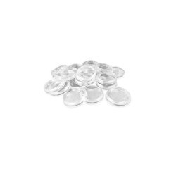 Peanas de plástico transparentes con HUECO - Redondas 25mm