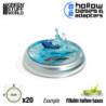 Peanas de plástico transparentes con HUECO 32mm