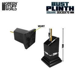 Pedestal Bustos Negro 3x3 cm