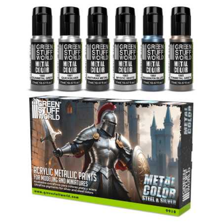 Set Pinturas Metalicas - Plata