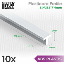 Perfil Plasticard Perfil-T 4mm