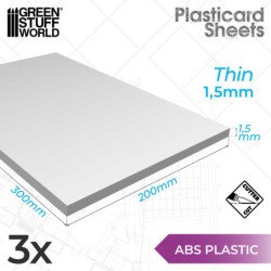 Plancha Plasticard ABS 1'5 mm - COMBOx3 planchas