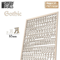 Letras y números 10 mm GOTICOS