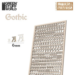Letras y números 6 mm GOTICOS