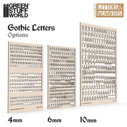 Letras y números 6 mm GOTICOS