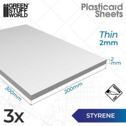 Láminas de Estireno 2 mm Pack x3