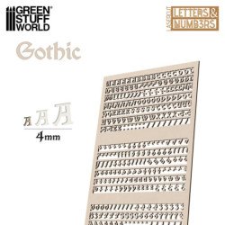Letras y números 4 mm GOTICOS