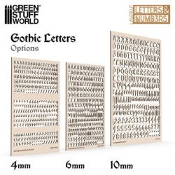 Letras y números 4 mm GOTICOS
