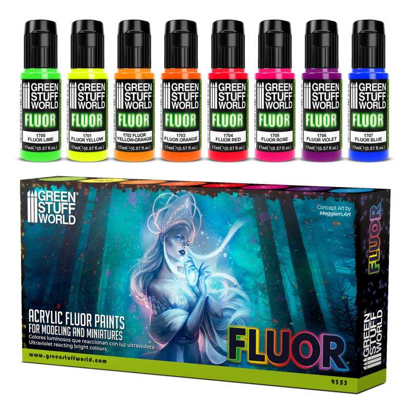 Set 8x Pinturas Fluor