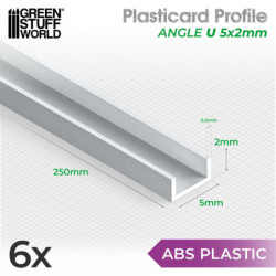 Perfil Plasticard perfil-U - 5x2.5mm