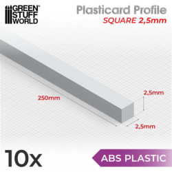 Perfil Plasticard BARRA CUADRADA 2.5mm