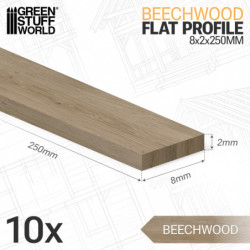 Liston Plano Madera de Haya 8x250mm