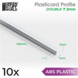 Perfil Plasticard DOBLE-T 2 mm