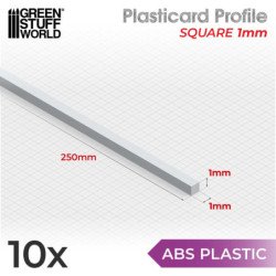 Perfil Plasticard BARRA CUADRADA 1mm