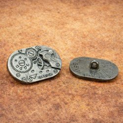 8x Botones Ovalados Steampunk MOVIMIENTOS RELOJ - Plata