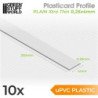 Perfil Plasticard uPVC - Ultra Finas 0.25mm x 4mm