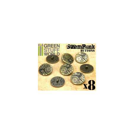 8x Botones Steampunk MOVIMIENTOS RELOJ - Bronce