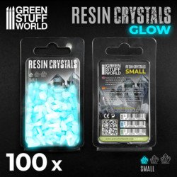 Cristales de Resina AZUL TURQUESA GLOW - Pequeños