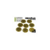 8x Botones RUEDAS DENTADAS SteamPunk - Oro Viejo