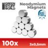 Imanes Neodimio 3x0'5mm - 100 unidades (N35)